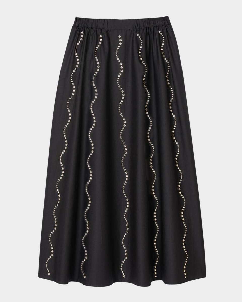 Aviv Embellished Midi Skirt